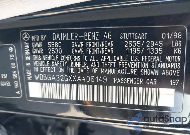 WDBGA32GXXA406149: 44035474