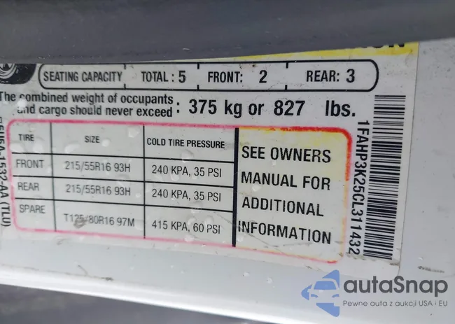 1FAHP3K25CL311432: 44035509