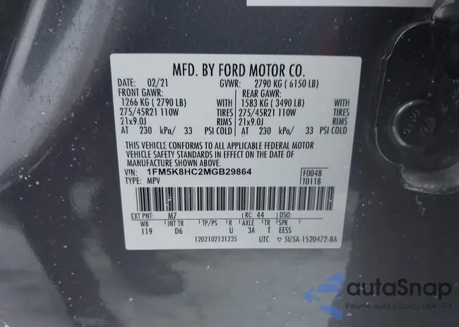 1FM5K8HC2MGB29864: 44035559