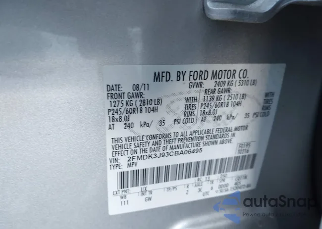 2FMDK3J93CBA06495: 44036668