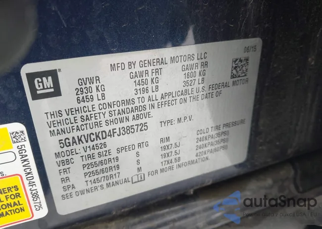 5GAKVCKD4FJ385725: 44036804