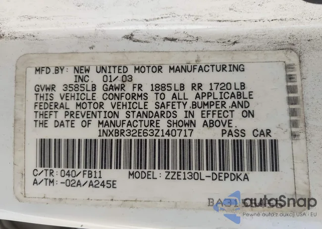 1NXBR32E63Z140717: 44036872