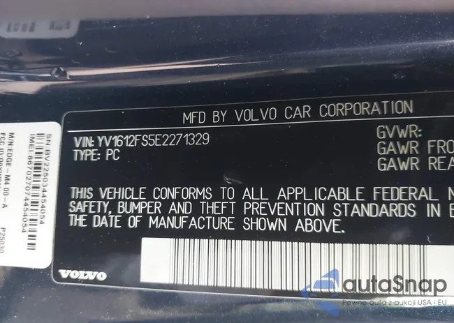 YV1612FS5E2271329: 44036922