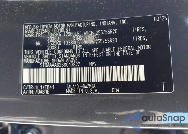 5TDAAAA62SS013827: 44036927