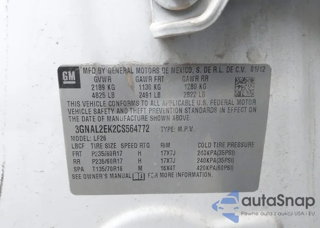 3GNAL2EK2CS564772: 44036934