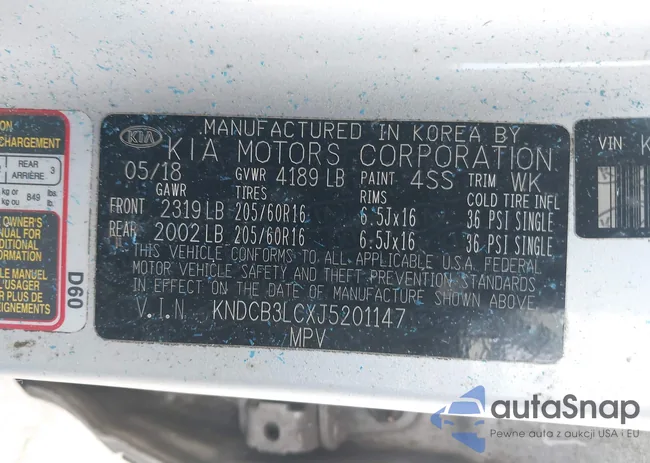 KNDCB3LCXJ5201147: 44037017