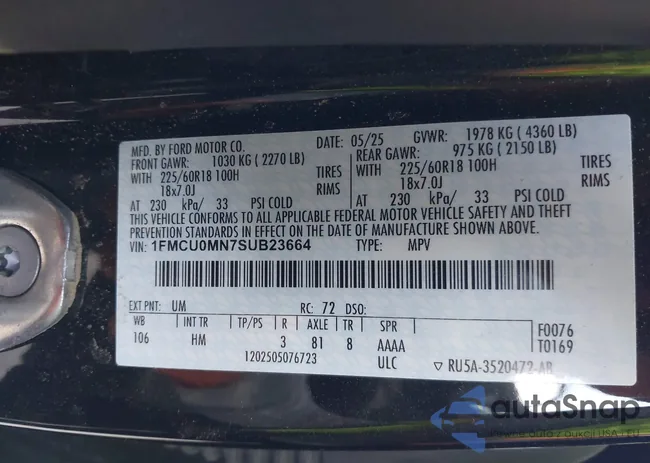 1FMCU0MN7SUB23664: 44037145