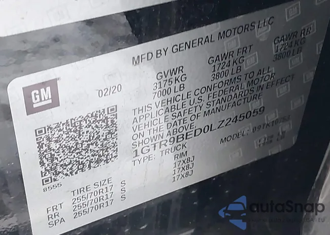 1GTR9BED0LZ245059: 44036371