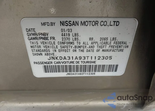 JNKDA31A93T112305: 44036478