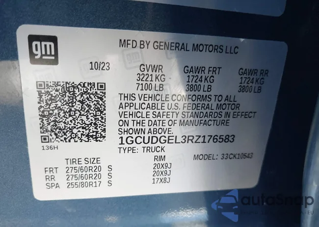 1GCUDGEL3RZ176583: 44037669