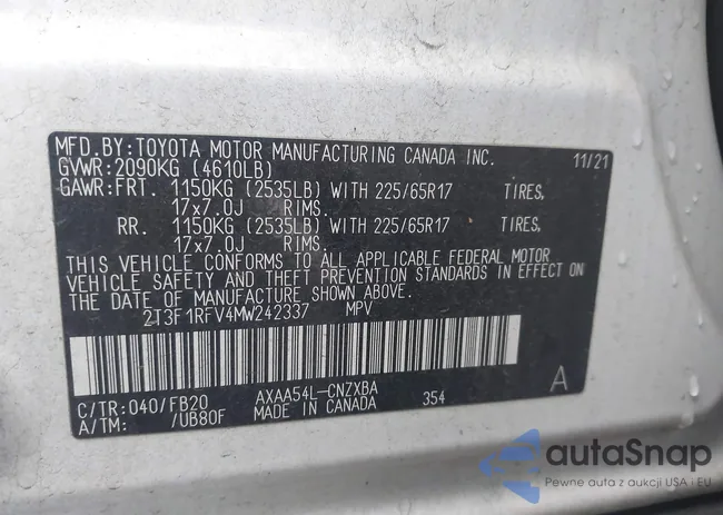 2T3F1RFV4MW242337: 44037805