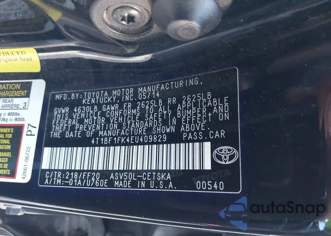 4T1BF1FK4EU409829: 44037922