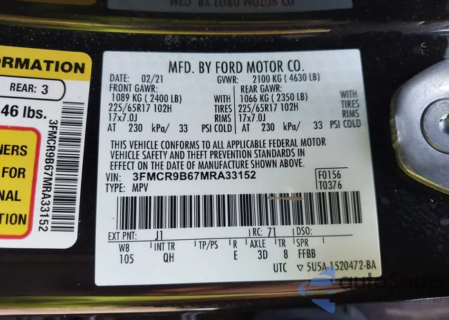 3FMCR9B67MRA33152: 44038087