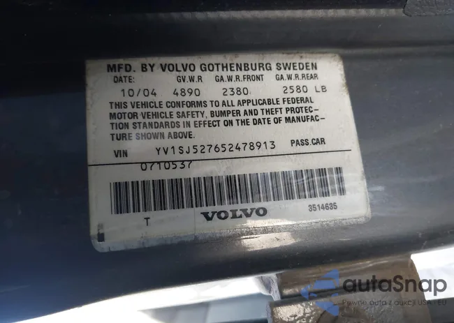 YV1SJ527652478913: 44038176