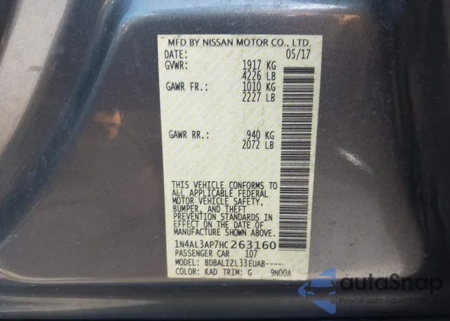 1N4AL3AP7HC263160: 44038224