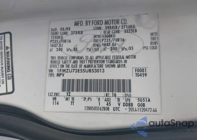 1FMZU73E55UB53013: 44037237