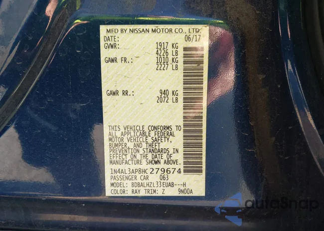 1N4AL3AP8HC279674: 44037435