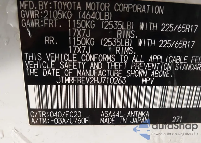 JTMRFREV2HJ710263: 44038736