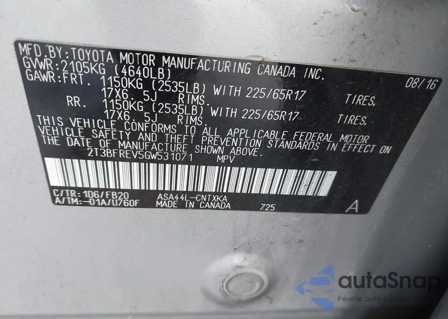 2T3BFREV5GW531071: 44038813