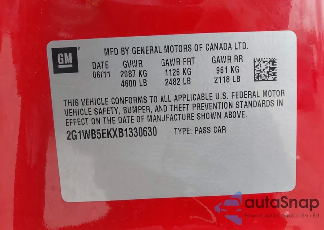 2G1WB5EKXB1330630: 44039129