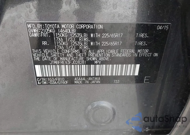 JTMBFREV3FJ028281: 44039130