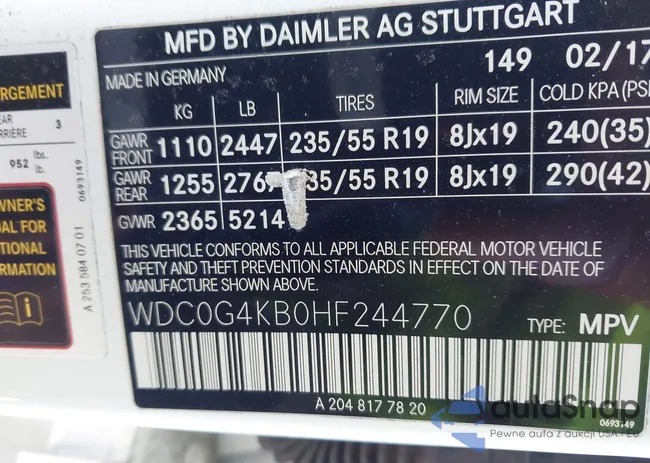 WDC0G4KB0HF244770: 44039174