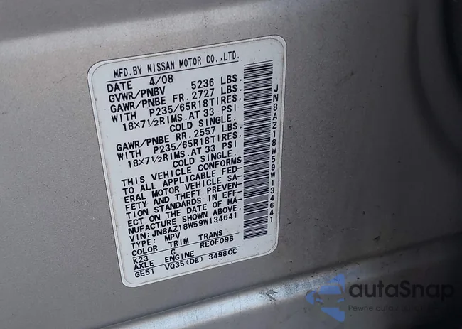 JN8AZ18W59W134641: 44039179