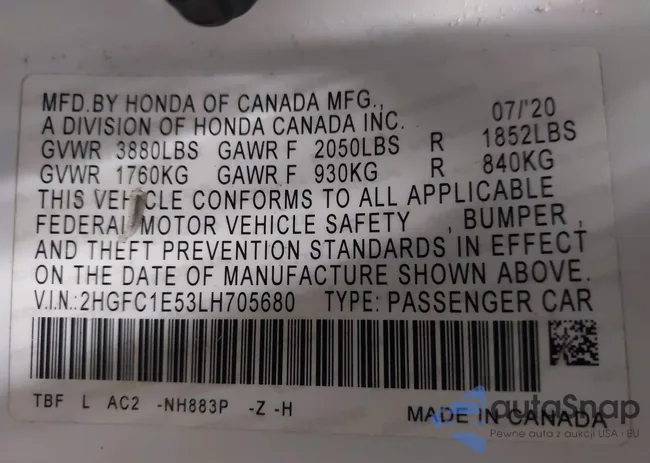 2HGFC1E53LH705680: 44038235