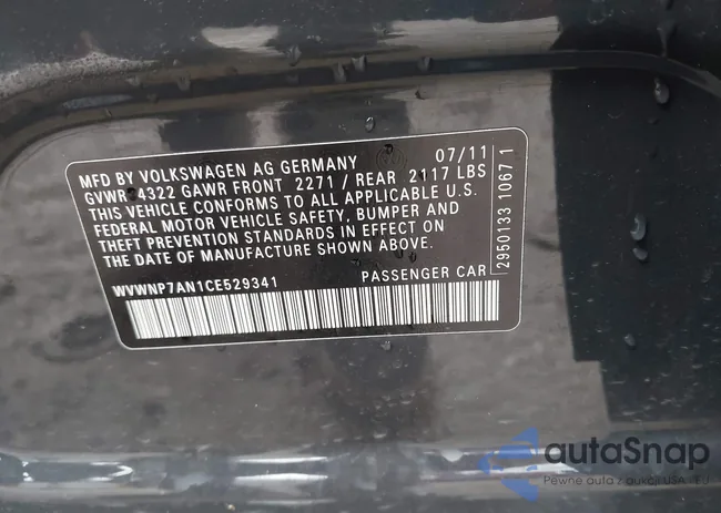 WVWNP7AN1CE529341: 44038562