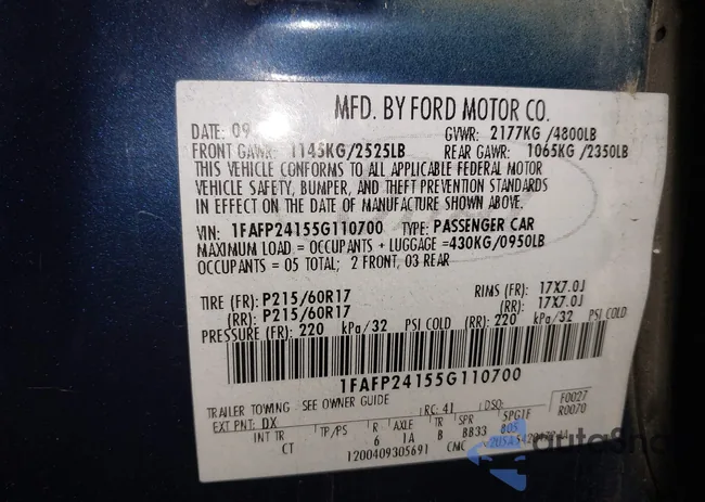 1FAFP24155G110700: 44038569