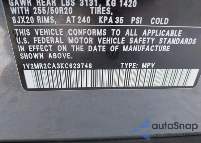 1V2MR2CA3KC623748: 44039813