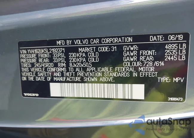 YV4162UK5L2192371: 44040182