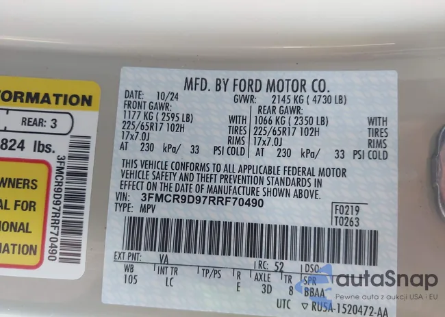 3FMCR9D97RRF70490: 44039599