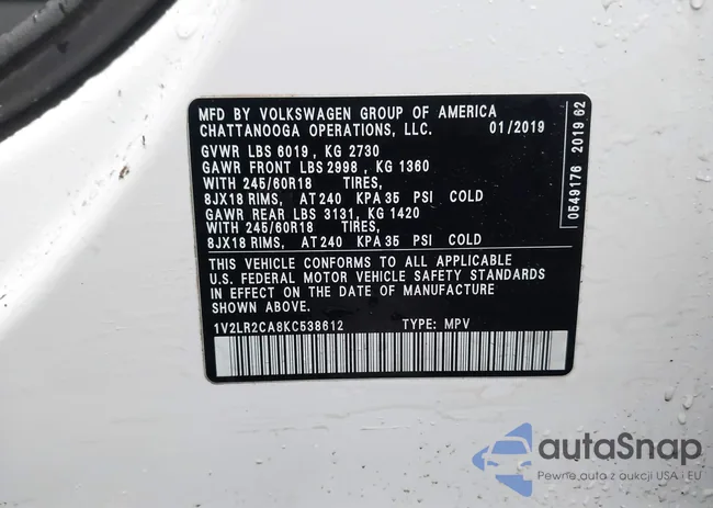 1V2LR2CA8KC538612: 44040632