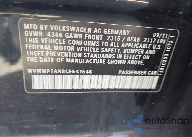 WVWMP7AN8CE541546: 44040673