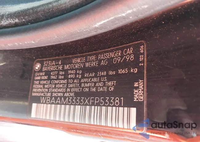 WBAAM3333XFP53381: 44040744