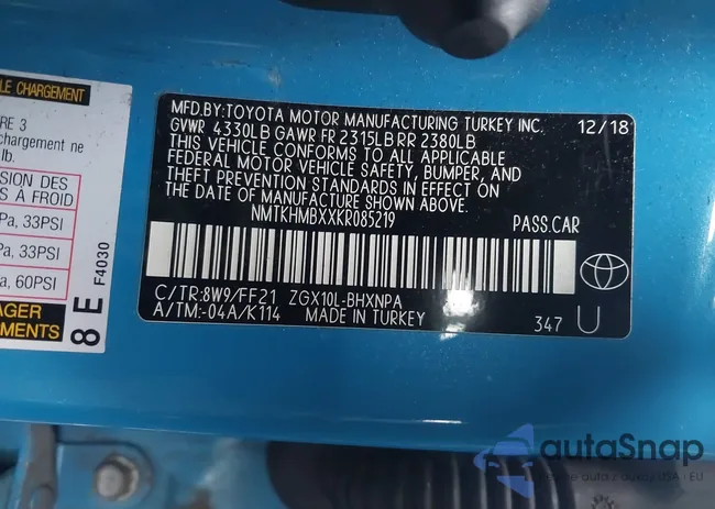 NMTKHMBXXKR085219: 44041015