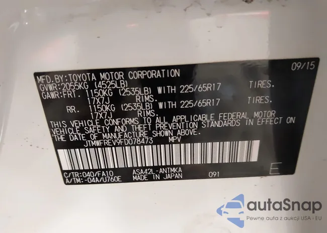 JTMWFREV9FD078473: 44041138