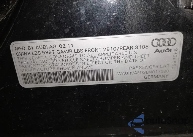 WAURVAFD3BN017080: 44041167