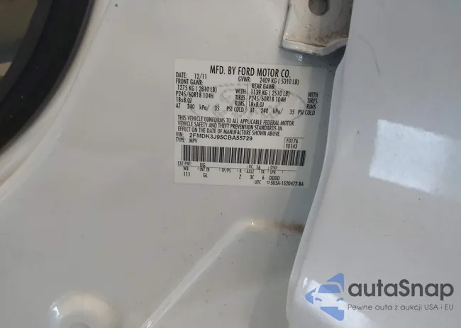 2FMDK3J95CBA55729: 44041196