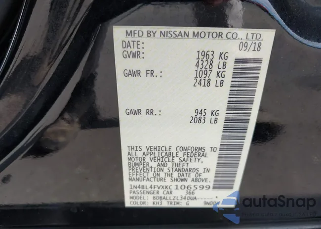 1N4BL4FVXKC106599: 44040554