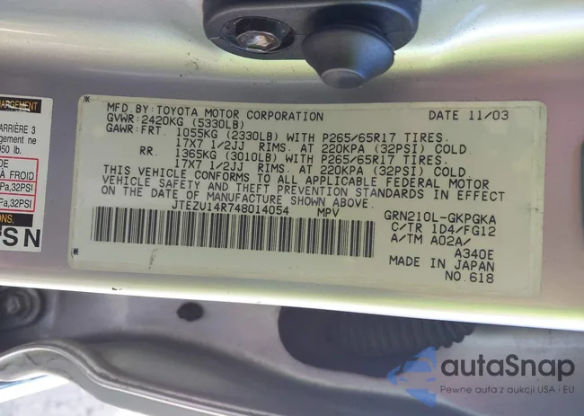 JTEZU14R748014054: 44041639