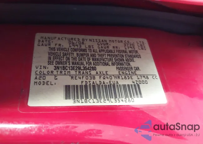 3N1BC13E29L354280: 44041658