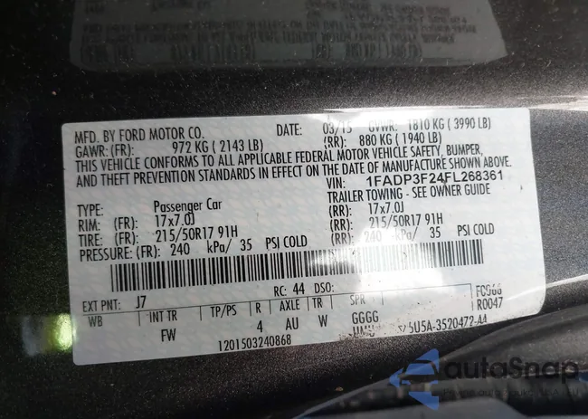 1FADP3F24FL268361: 44041693