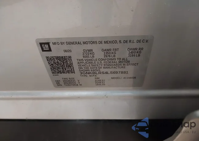 3GNKBLRS4LS697881: 44041709