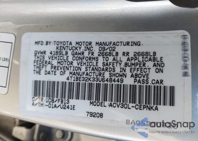 4T1BE32K33U648449: 44042085