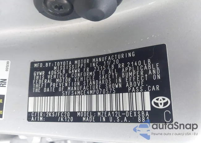 5YFS4MCE4MP070575: 44041266