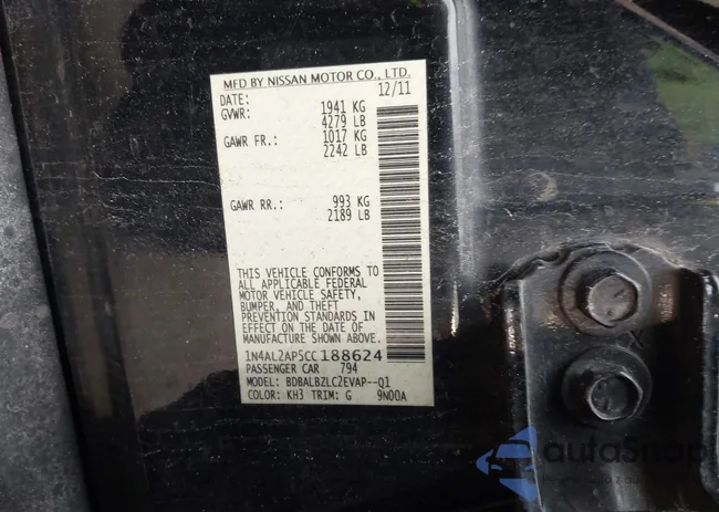 1N4AL2AP5CC188624: 44041314