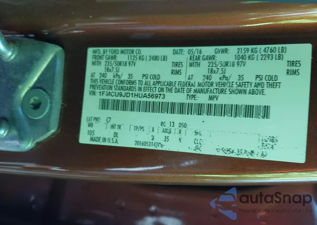 1FMCU9JD1HUA56973: 44041328