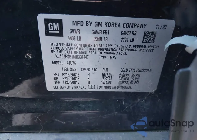 KL4CJESB1MB337447: 44041370